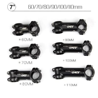 For UNO Stem 7°/17°/35°Mountain Road Bike Handlebar Stem Aluminum 31.8*60-130mm - Image 1 of 4