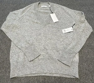 Equipment Femme Sweater Womens XS Heather Grey Madalene V Neck 100% Cashmere New - Picture 1 of 11