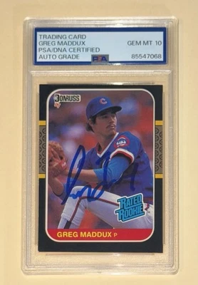 Greg Maddux Autograph Signed 1987 Donruss Rookie Card - PSA 10 Auto 2 - Image 1 of 2