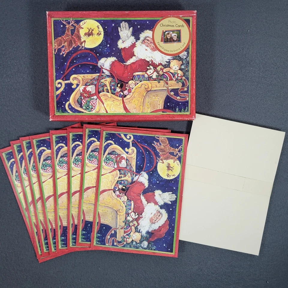 Lang Photo Insert Christmas Cards 5"x7" Easel Frame 8 Count 15 Envelopes Santa - Image 1 of 4