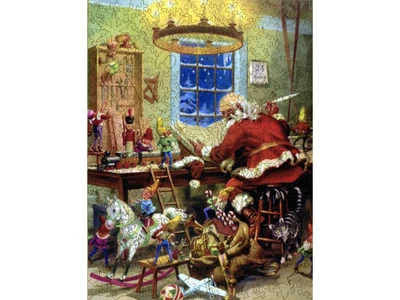 Liberty Puzzles Santa's Workshop Classic Wooden Jigsaw 328 Pieces - Image 1 of 4