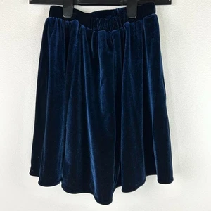 Y2K American Apparel Women’s Midnight Blue Mini Velour Skater Skirt Size M - Picture 1 of 8