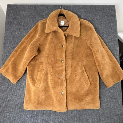 Abrigo de peluche Sherpa XXL para mujer GAP marrón camel Y2K invierno glamour chaqueta de gran tamaño Foto 1 de 4