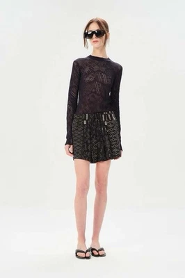 Maria Cher Zarate Becan Corto Algodón Orgánico Estampado Azul Marino XS NUEVO CON ETIQUETAS $295 Foto 1 de 4