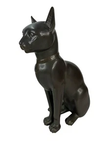 Lladro 1982 Ägyptische Katze 13 Zoll Porzellan Skulptur im Ruhestand - beschädigtes Ohr - Bild 1 von 8