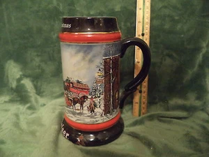 Anheuser Busch Budweiser Beer Stein 1992 Collectors Series A PERFECT CHRISTMAS - Picture 1 of 4