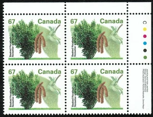 Canada sc#1368 Fruit Tree: Beaked Hazelnut, UR Ashton-Potter Impr. Block Mint-NH - Picture 1 of 2