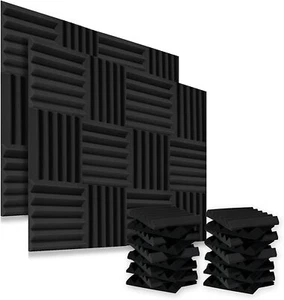 Acoustic Wall Panels Studio Sound Noise Proofing Insulation Foam 12''x12''x1'' - Picture 1 of 17