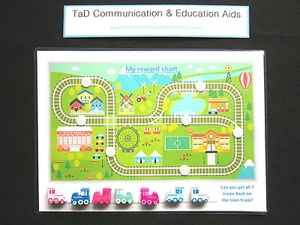 REWARD MOTIVATIONAL 7 X TRAINS CHART - ADHD Autism SEN PECS Behavioural Aid - Picture 1 of 3