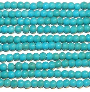 GR1533 Azul-Verde Turquesa 3mm Redondo Magnesita Piedras Preciosas Cuentas 16"  - Imagen 1 de 1