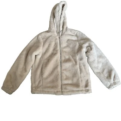 Jou Jou Hooded Faux Fur  Cream Jacket Size Small - Image 1 of 4