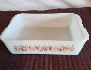 Vintage Proctor Silex Slow Cooker Dish Wheat Print milk glass - Picture 1 of 6