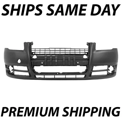 PRIMERED Front Bumper Cover SHIPS UNFOLDED for 2005 2006 2007 2008 Audi A4 - Image 1 of 4