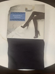 Vera Wang Opaque Control Top Tights Black Size 1 - New 4'11" - 5'6" 100-150 lbs - Picture 1 of 5