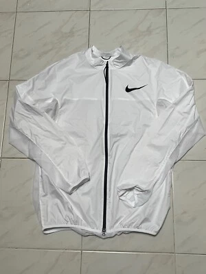 Hombres M Nike Ligero Cortavientos Correr Blanco Cremallera Completa Chaqueta DH8666-100 Foto 1 de 2