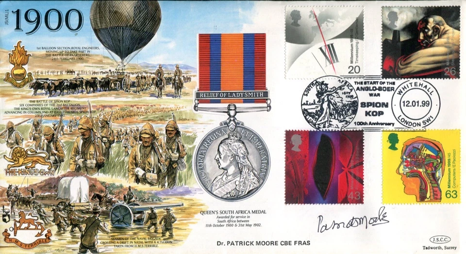TV Astronomer Sir Patrick Moore signed South Africa Medal FDC - Image 1 of 1