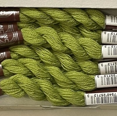 DMC Wool Embroidery Floss Broder Medicis Bright Green 8341 27.3yd Skein Box Of 6 - Image 1 of 4
