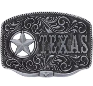 Cowboy Texas Gürtelschnalle Vintage Western Cowgirl Rodeo Gürtel Buck Silber - Bild 1 von 4