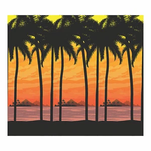 Island Luau Sunset Scene Setter - 2 Pc. - Picture 1 of 3
