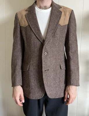 Chaqueta Blazer Corta Pendleton 42 De Colección Lana Abrigo Vaquero Occidental Gamuza Yugo EE. UU. Foto 1 de 4