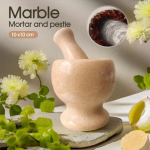 Marble Mortar & Pestle 10x10CM for Grinding Spices & Herbs - Picture 1 of 12