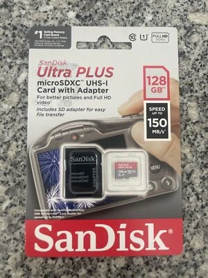 Tarjeta SanDisk Ultra PLUS 128GB microSDXC UHS-I con adaptador - 150MB/s (E10028841) Foto 1 de 3