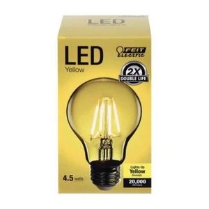 Feit A19 E26 (Medium) Filament LED Bulb Yellow 30 Watt Equivalence 1 pk - Picture 1 of 2