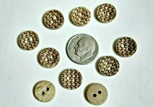 Pack of 20 2-hole Coconut Shell Button 7/16" (11.2mm) Craft (2011) - Picture 1 of 3