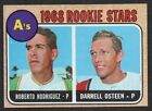 1968 Topps Baseball Card #199 A's Rookie Stars R. Rodriguez Darrell Osteen NRMT. rookie card picture