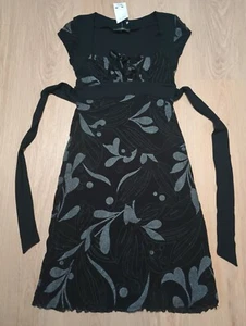 NUOVO ABITO JANE NORMAN floreale glitter damigella boho contadino nero taglia 8 UK10 - Foto 1 di 10