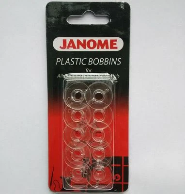 Plastic Bobbins x10 in Packet for All Janome Home Use Model 200122005 - Image 1 of 2
