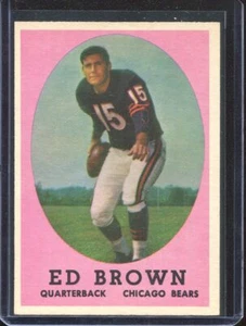1958 Topps Football # 123 Ed Brown (NM+) Near Mint Plus - Picture 1 of 2