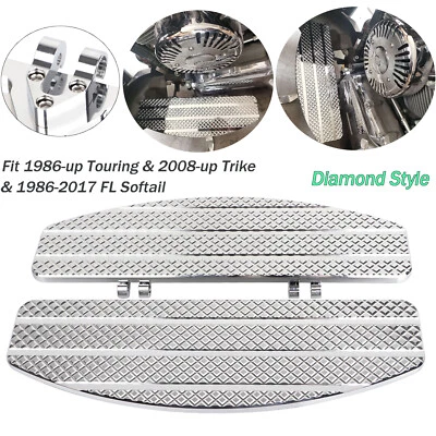 Diamond Driver Floorboard Foot Boards For Harley Road Glide King Softail Touring Foto 1 de 4