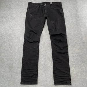 Smoke Rise Jeans Men 38x34 Black Straight Slim Grunge Distressed Stretch - Picture 1 of 17