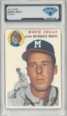 1954 Topps DAVE JOLLY #188 Rc Rookie 💎 DSG 4 VG/EX - Image 1 of 2