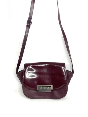 Bolso Bandolera Zac Zac Posen Eartha Icónico Acordeón Cuero Borgoña Foto 1 de 4