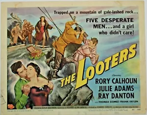 1955 Die Plünderer, Rory Calhoun, Julie Adams, Vintage Film Lobby Titelkarte, Action - Bild 1 von 1