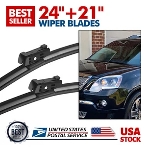 24" 21" Black Front Windshield Wiper Blade For Chevrolet Traverse 09-11 Set of 2 - Picture 1 of 14