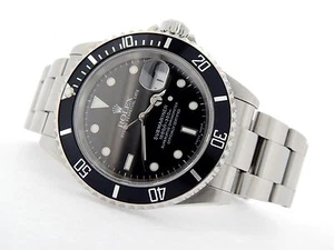 Rolex Submariner Mens Stainless Steel Watch Date Sub Black Dial Bezel SEL 16610 - Picture 1 of 7