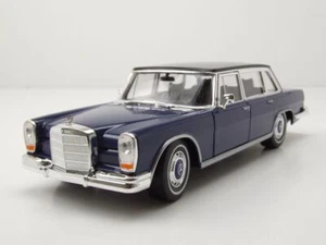 Mercedes 600 1963 azul oscuro modelo coche 1:24 Welly - Imagen 1 de 9