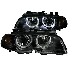 ANZO Projector Headlights Black w/Halo Lights For 00-03 BMW E46 2Dr / 01-04 M3