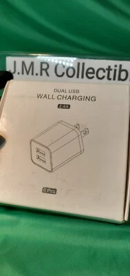 Pack of 6 USB Wall Charger, Dual USB Port Cube Power Plug Adapter, Charger Box - Image 1 of 4
