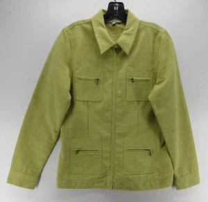 Cabi Jacket Women 8 Green Full Zip Pockets Utility Outdoor Collarbed Bomber - Picture 1 of 11