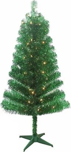 National Tree Company Artificial Christmas Tree Tinsel Includes Stand - 4ft - Picture 1 of 6