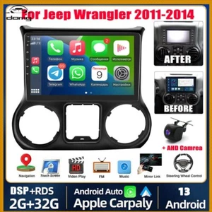 10in Fit For Apple CarPlay Car Stereo Radio GPS Android For Wrangler 2011-2014 - Picture 1 of 22