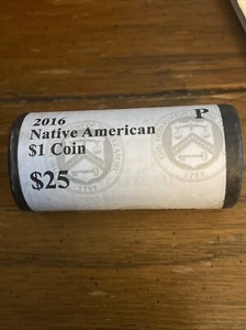 2016-P NATIVE AMERICAN (SACAGAWEA) DOLLAR 25-CT U.S. MINT ROLL - Bild 1 von 3