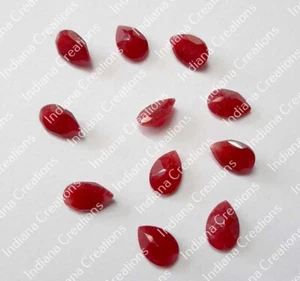 Piedra preciosa suelta natural de pera de jade rojo corte facetado de 6x9 mm a 20x25 mm - Imagen 1 de 5
