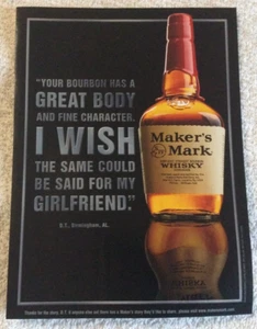 Maker's Mark Kentucky Straight Bourbon Whisky Vintage Print Ad 2002 A-5 - Foto 1 di 1