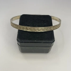 "Brazalete brazalete de colección de plata de ley 925 con diseño geométrico azteca 7,2 g 2,5"" de diamante" - Imagen 1 de 3