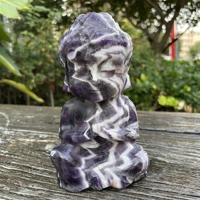 5.7" 2.2LB Natural Dream Amethyst Baby Buddha Quartz Crystal Carving Heal Decor - Image 1 of 4